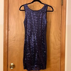 Sexy Sequin Cocktail Dress, Navy